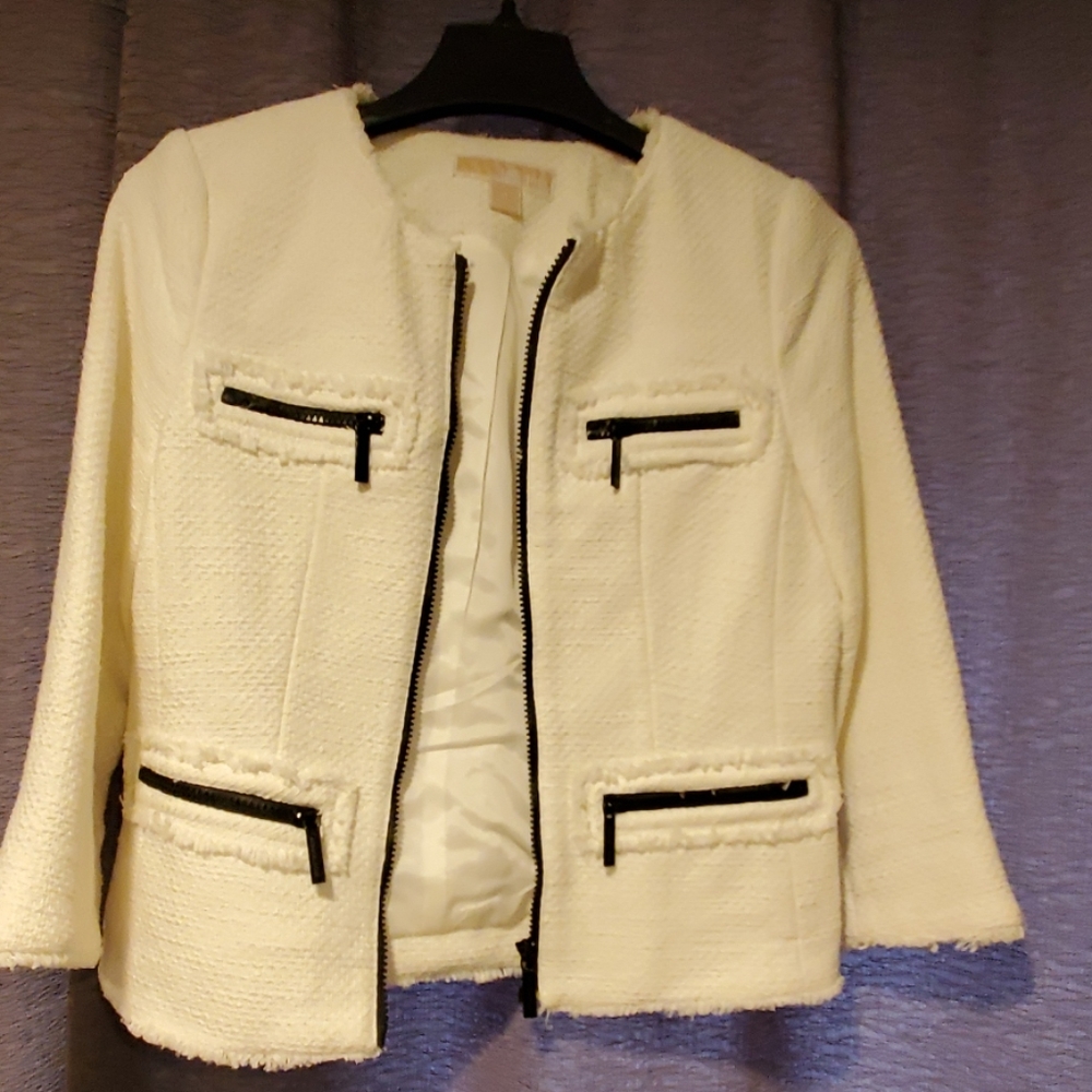 White Michael Kors Twill Jacket